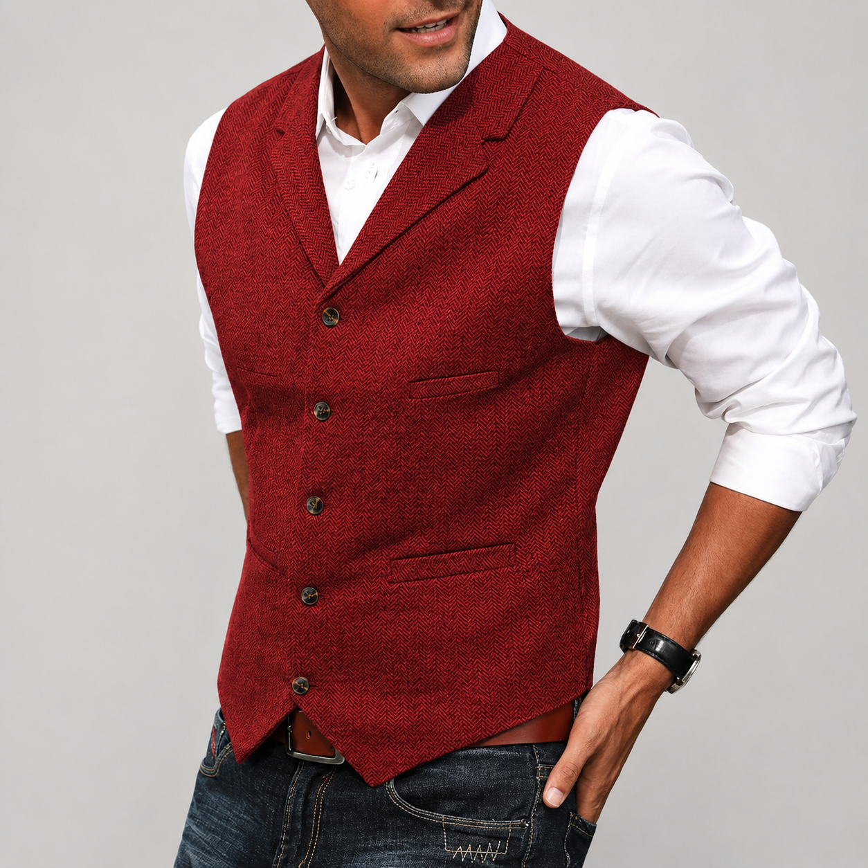 Windsor Herringbone Tweed Vest – Mitchell Barocio