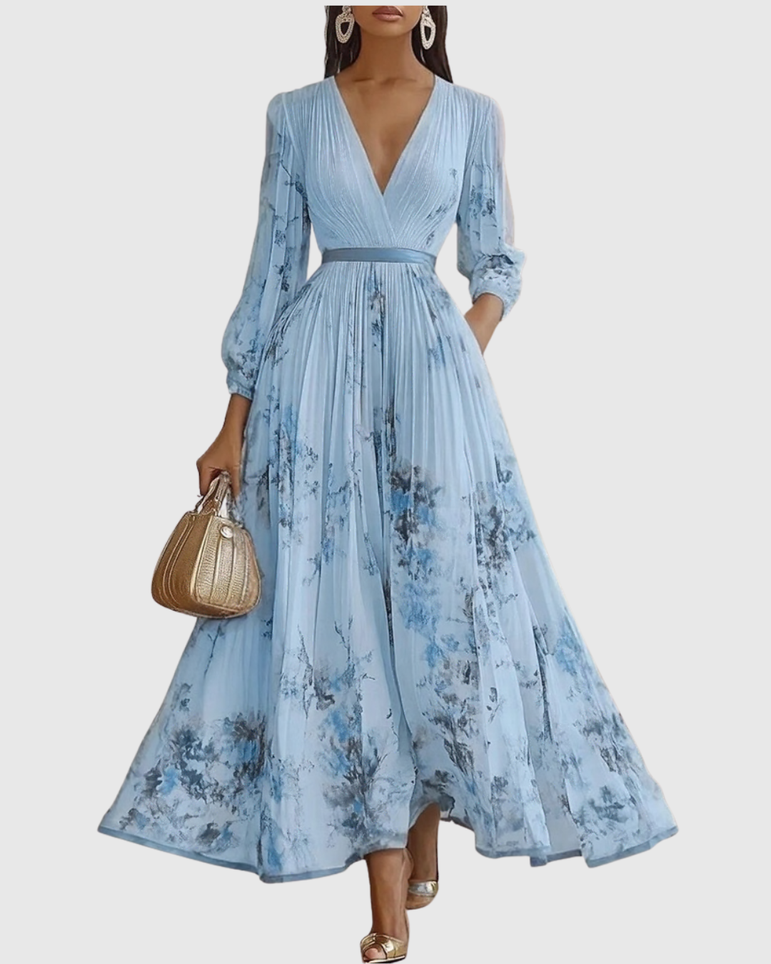 Vivienne Pleated Maxi Dress