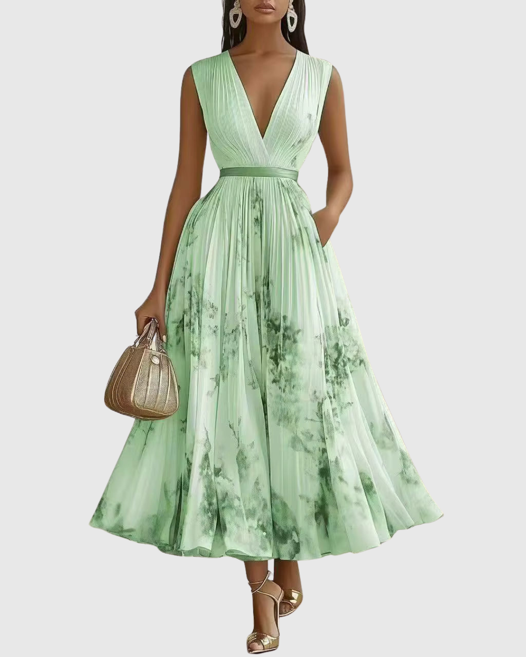 Vivienne Pleated Maxi Dress