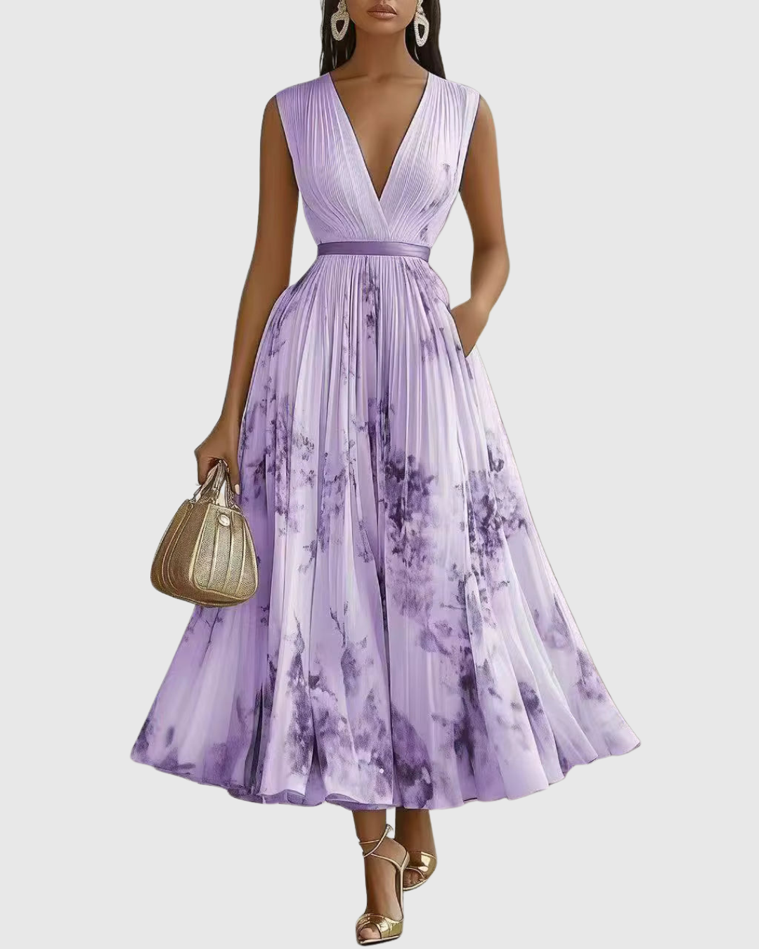 Vivienne Pleated Maxi Dress
