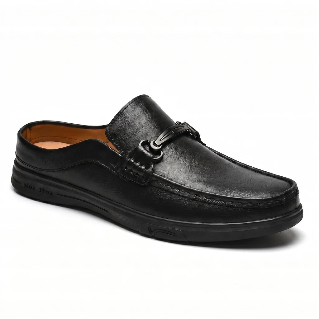 Elio Grained-Leather Loafers