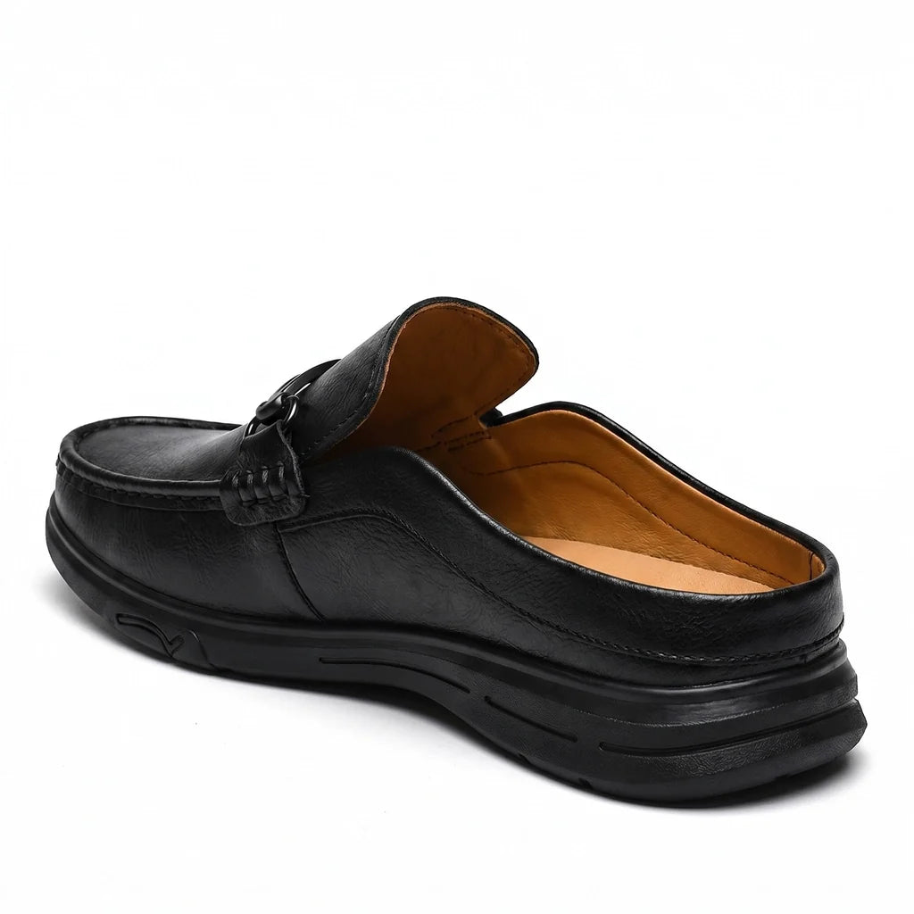 Elio Grained-Leather Loafers