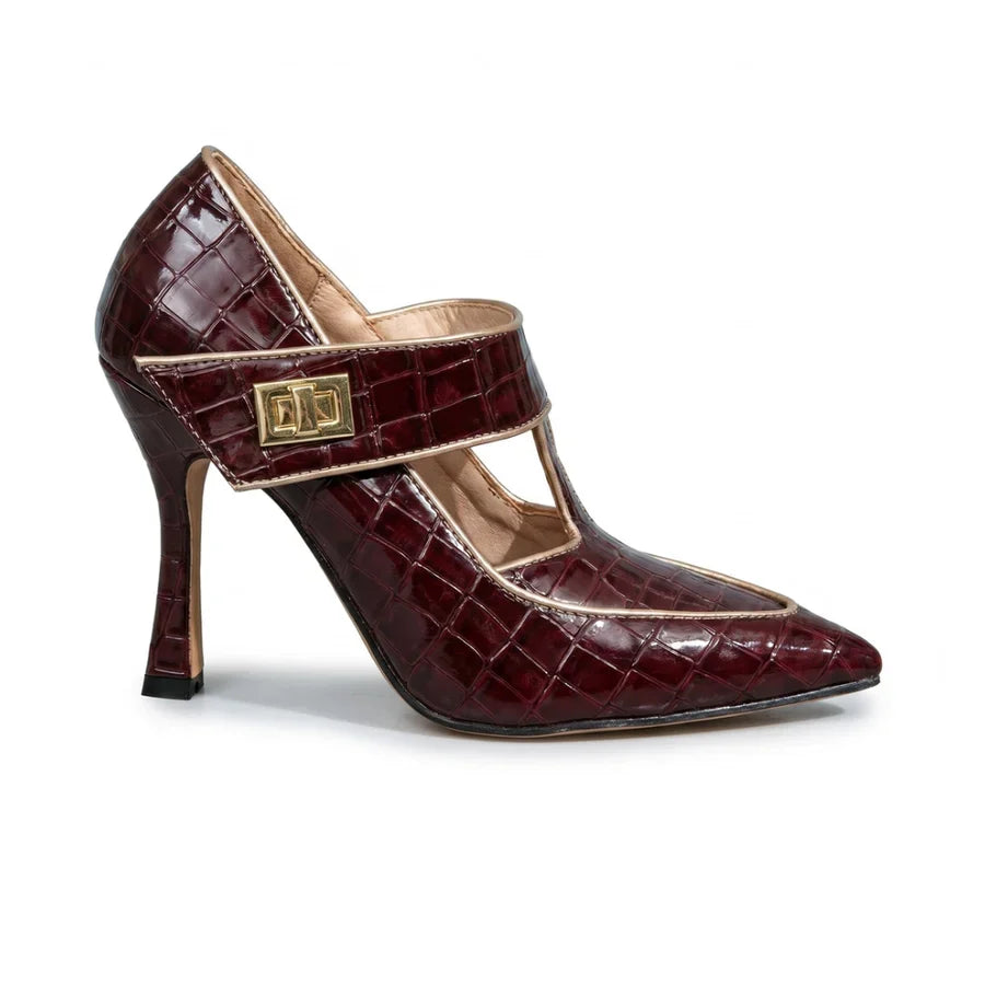 Cassian Croc-Embossed Heels