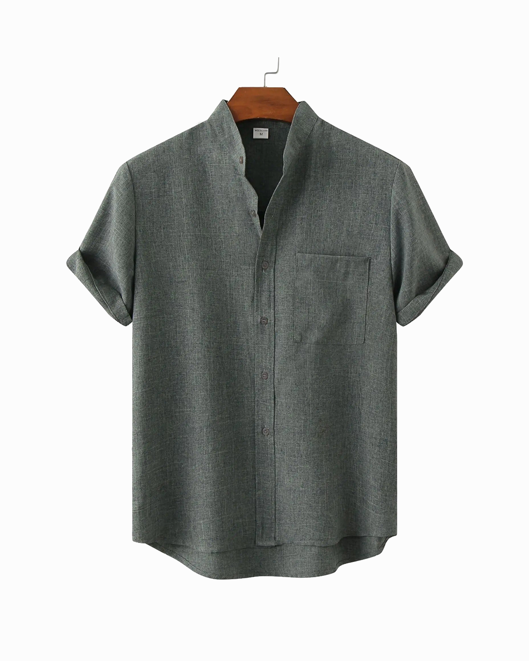 Sorrel Mandarin Cotton-Linen Shirt