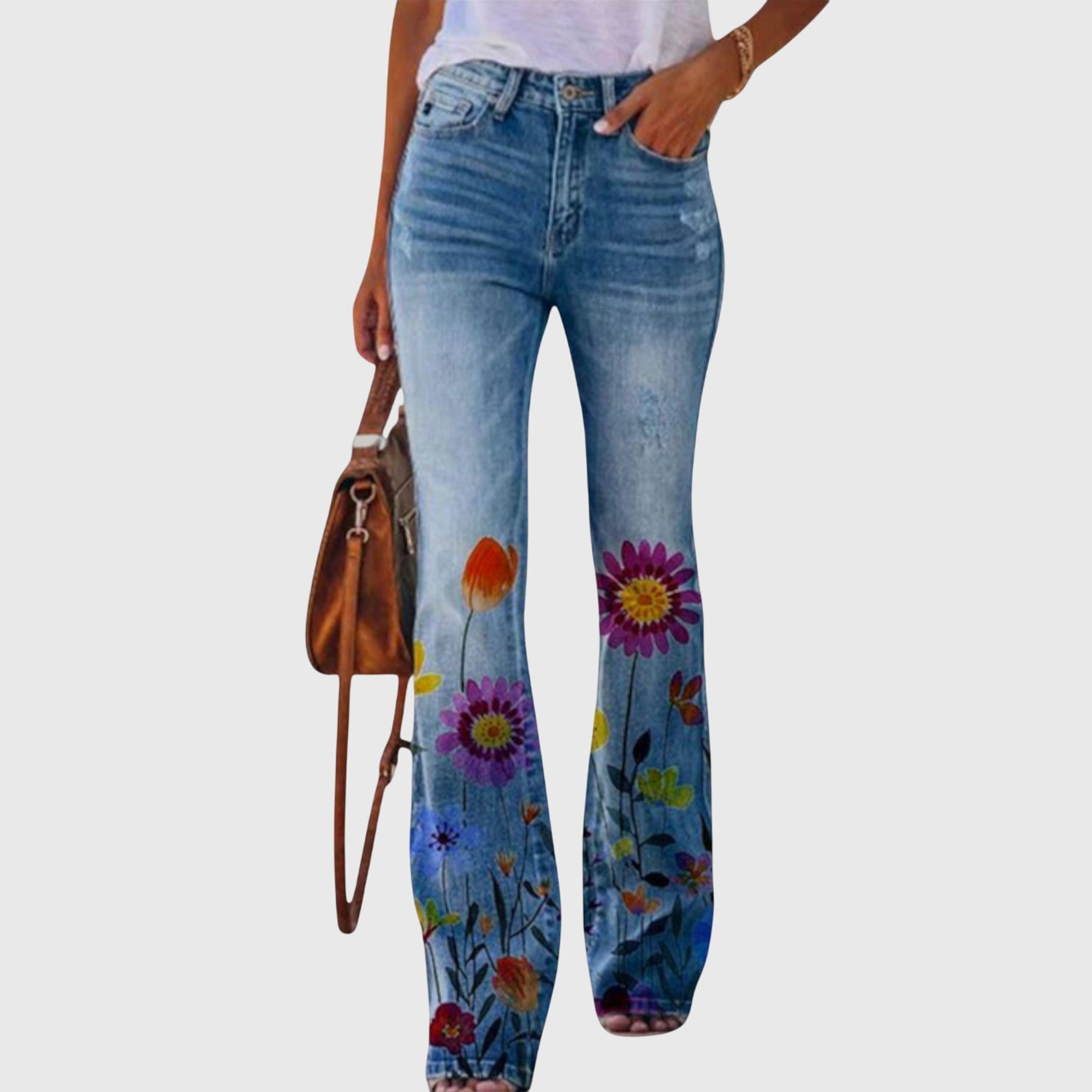 Thelma Floral Wide-Leg Denim