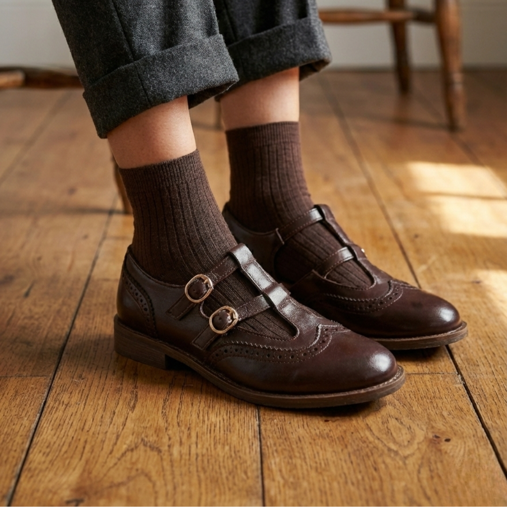 Linda Leather Mary Jane Flats