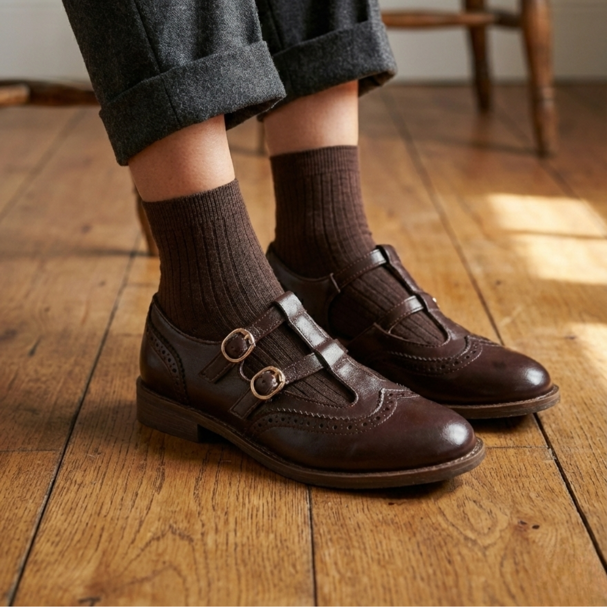 Linda Leather Mary Jane Flats