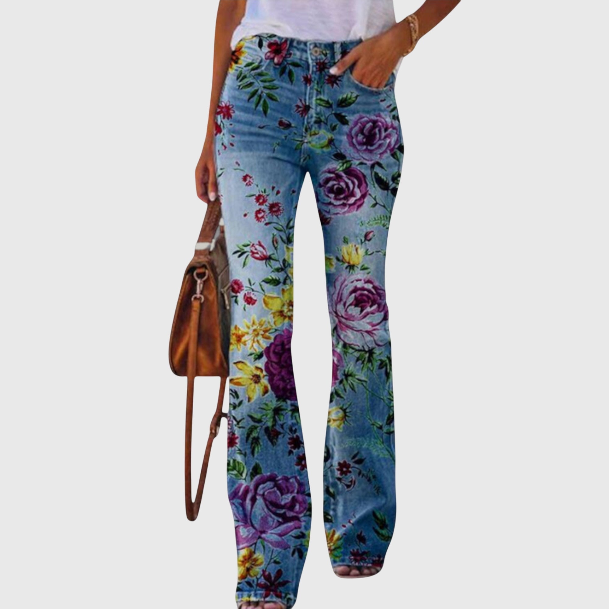 Thelma Floral Wide-Leg Denim