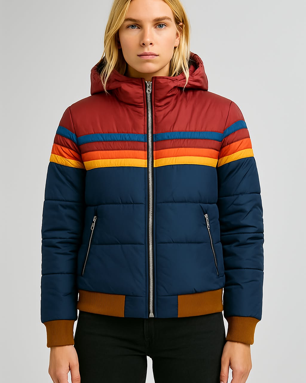 Horizon Stripe Puffer Jacket