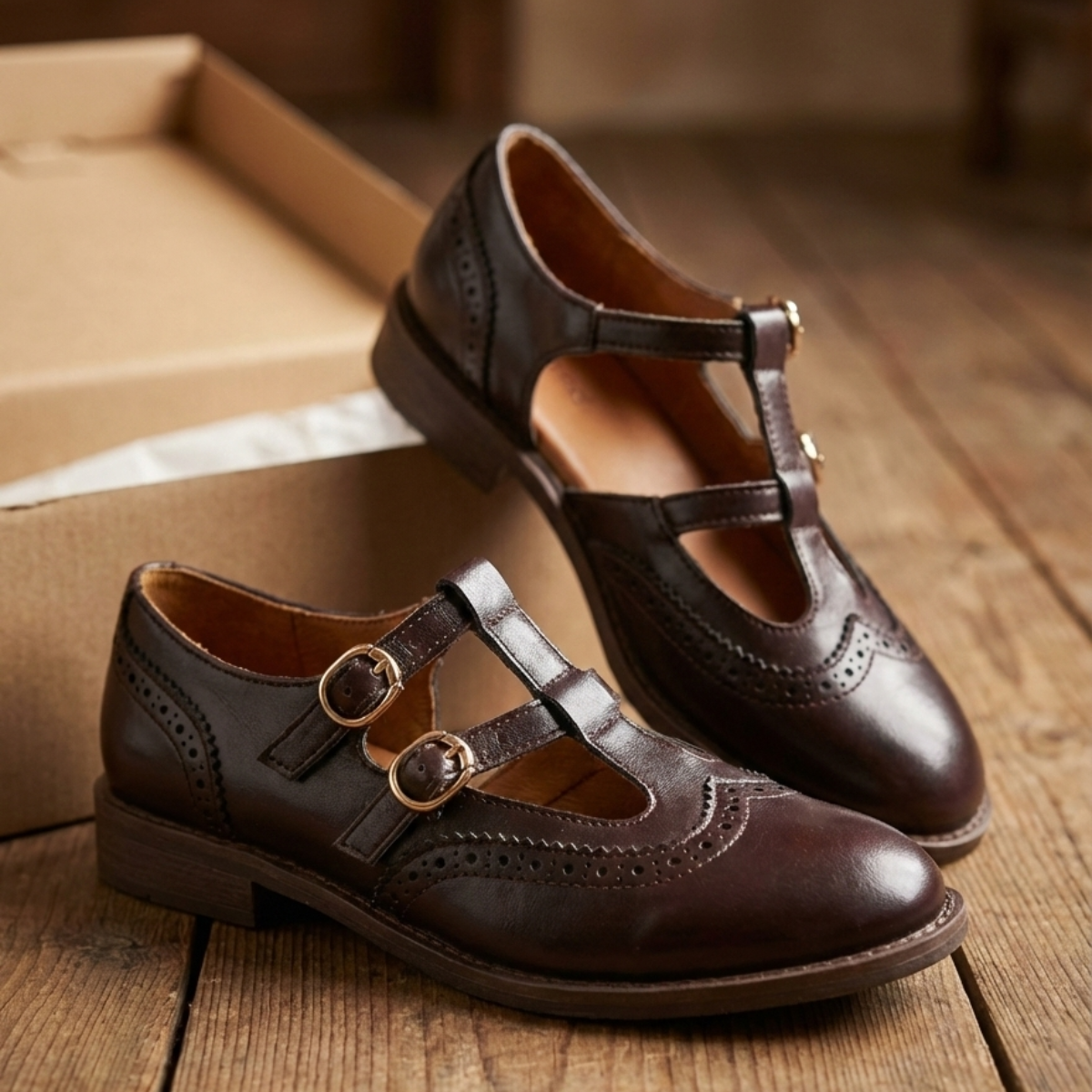 Linda Leather Mary Jane Flats