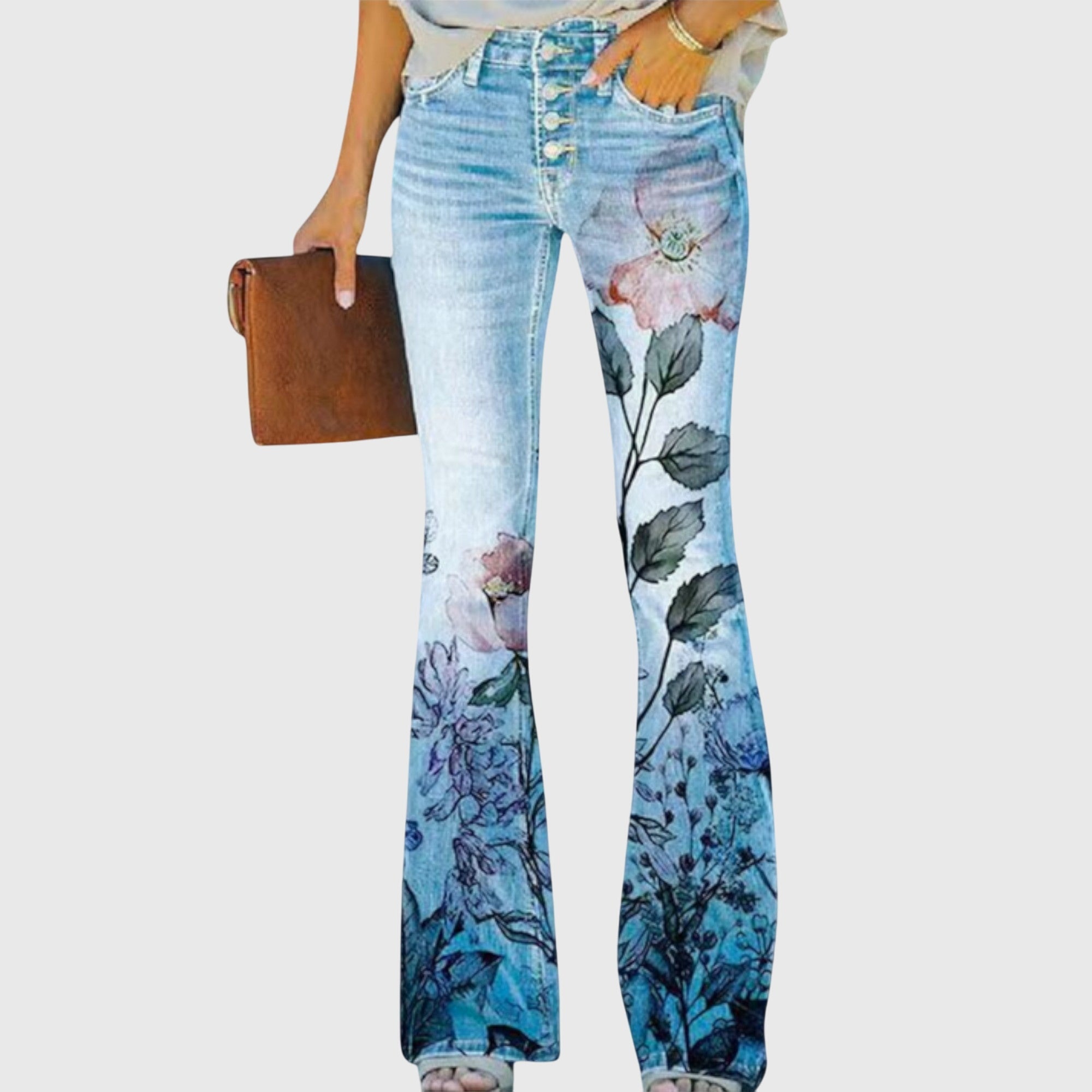 Thelma Floral Wide-Leg Denim