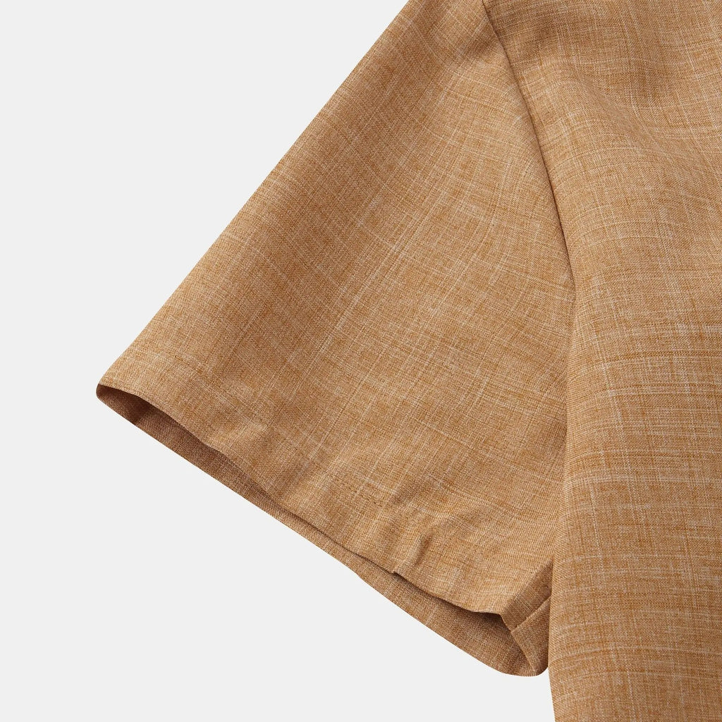 Sorrel Mandarin Cotton-Linen Shirt