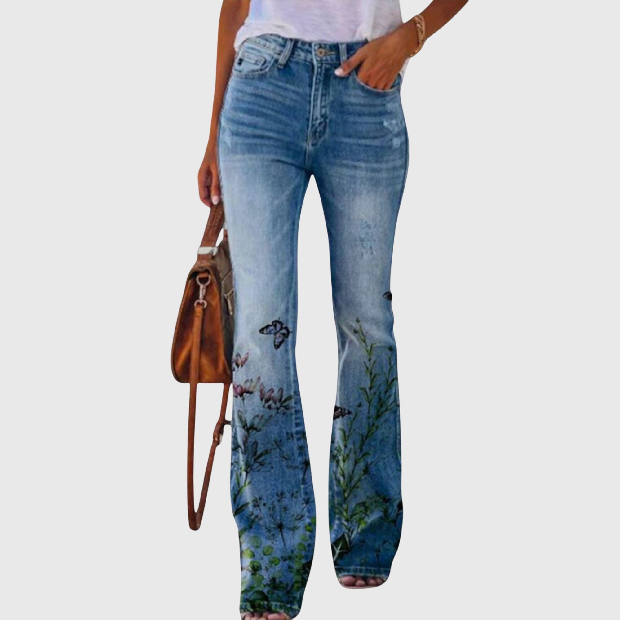 Thelma Floral Wide-Leg Denim