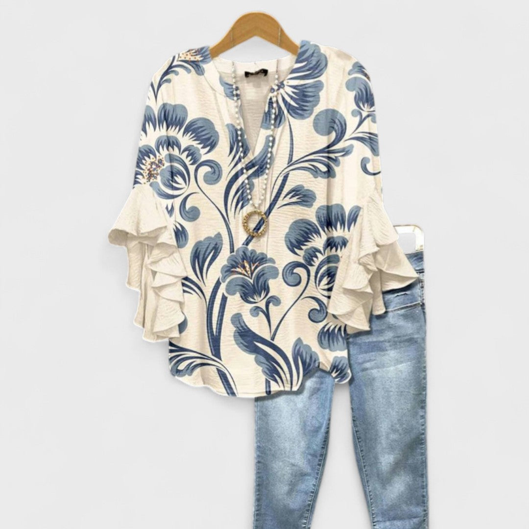 Lyra Ruffle-Sleeve Blouse