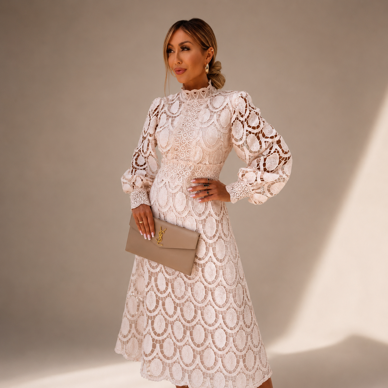 The Camille Openwork Midi Dress