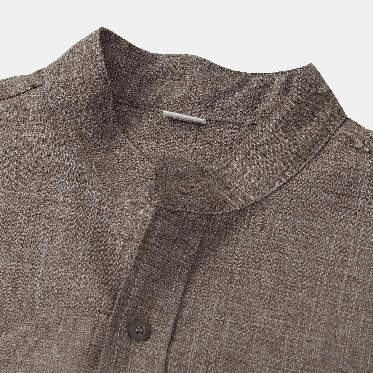 Sorrel Mandarin Cotton-Linen Shirt