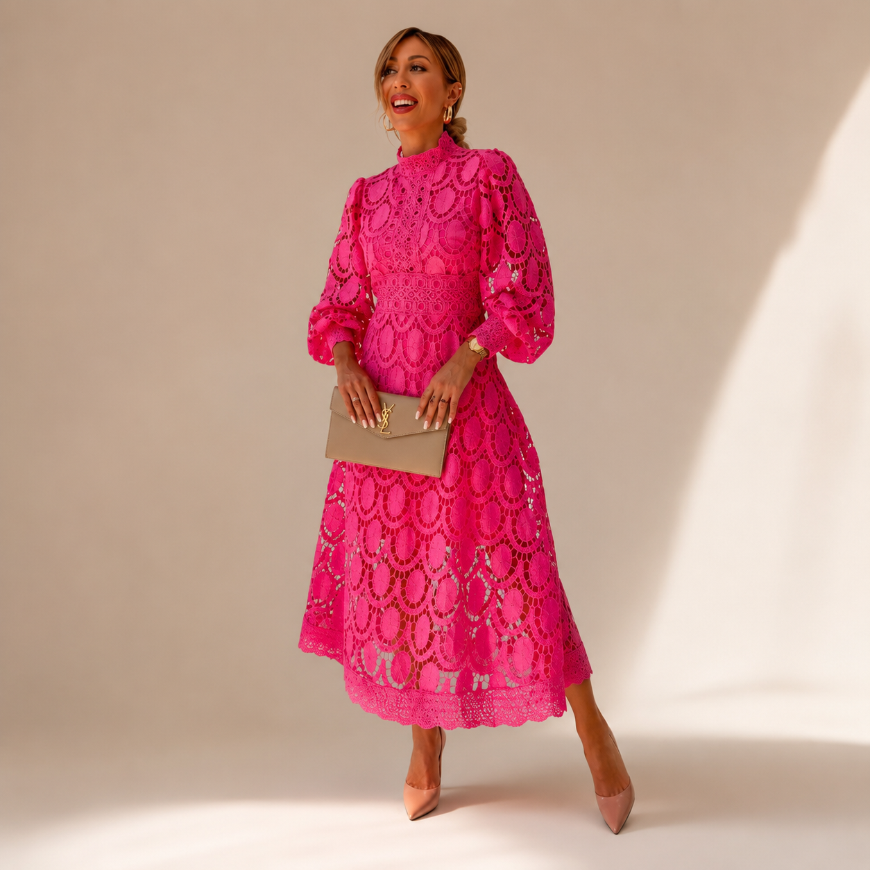 The Camille Openwork Midi Dress