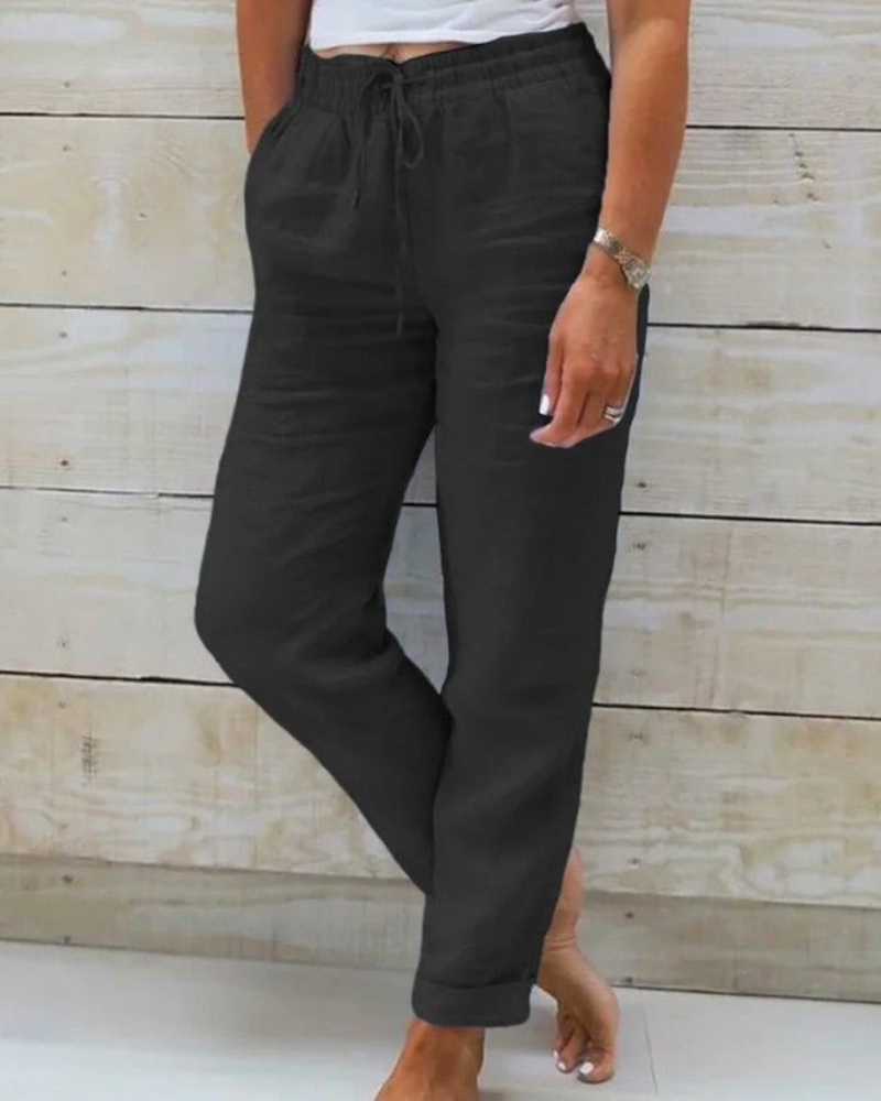 Volterra Linen Drawstring Trousers