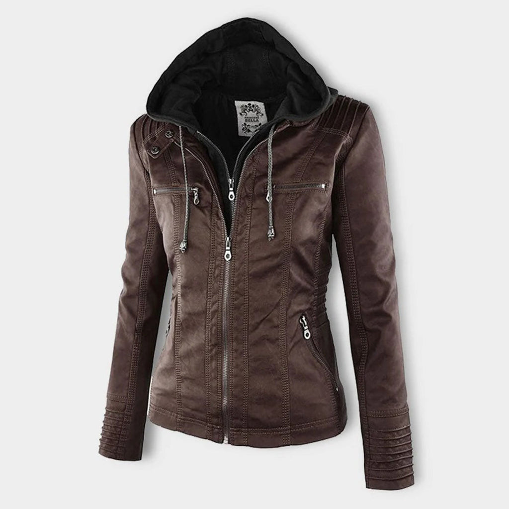 The Harper Hooded Moto Jacket