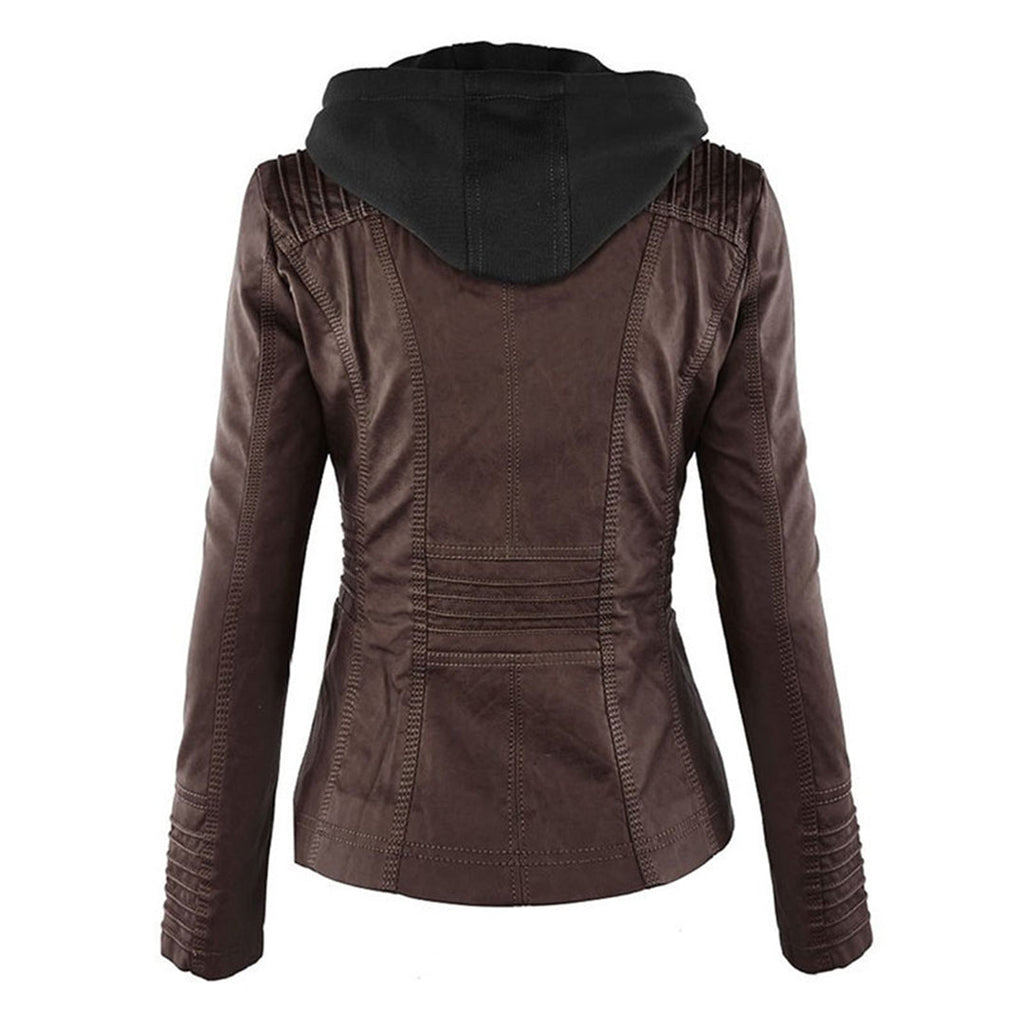 The Harper Hooded Moto Jacket