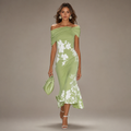 The Celine Draped Floral Midi