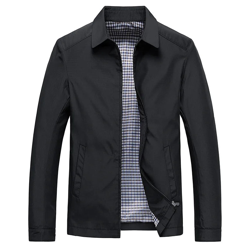 Eldridge Plaid-Lined Harrington Jacket