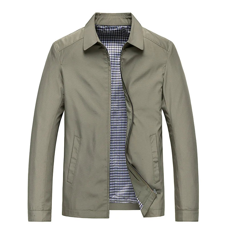 Eldridge Plaid-Lined Harrington Jacket