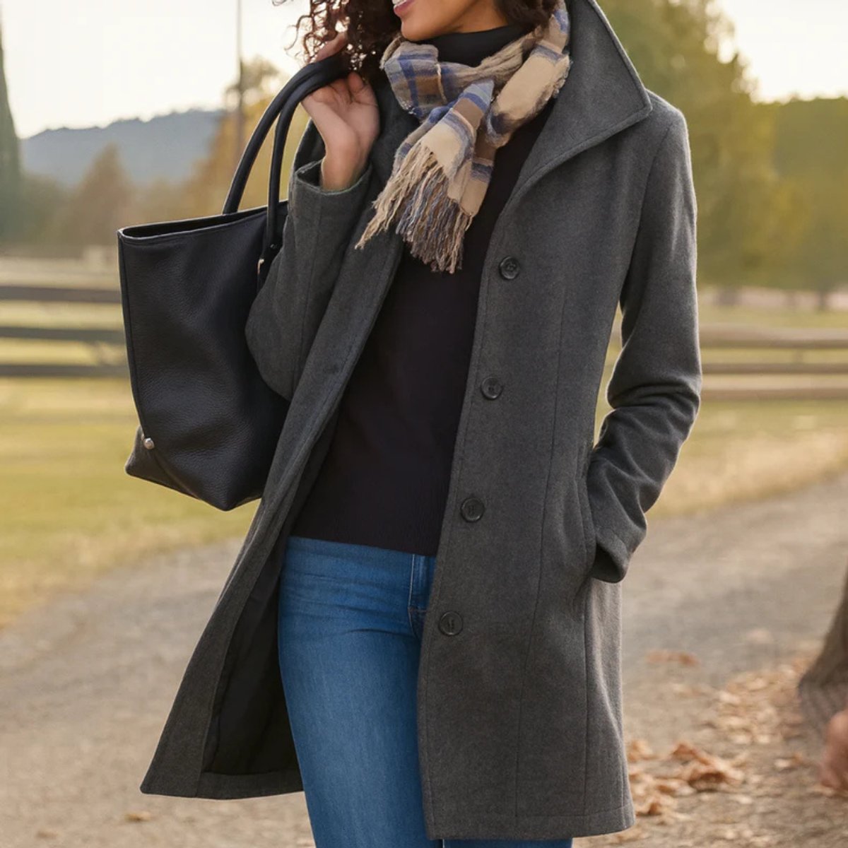 Elena Mid-Length Overcoat