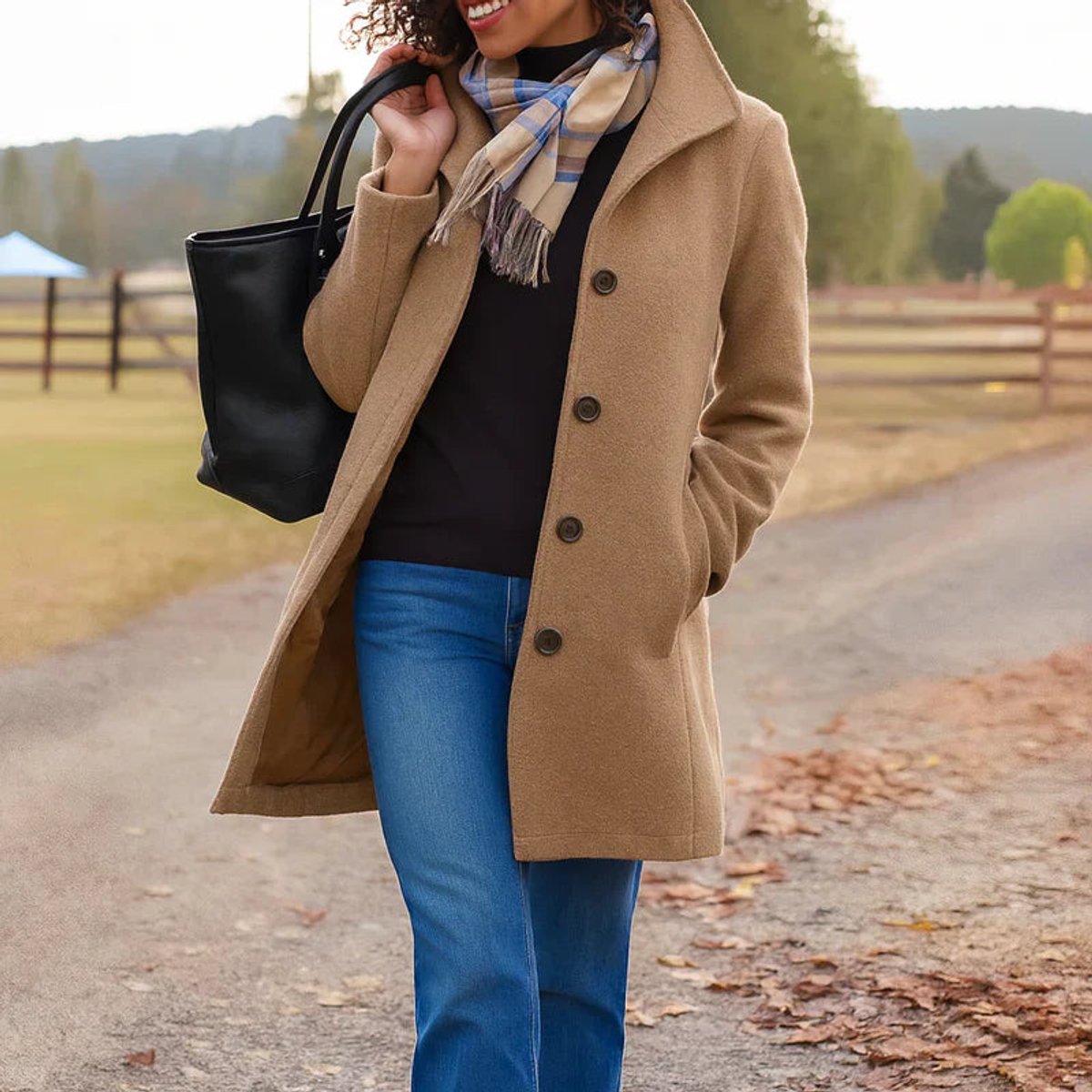 Elena Mid-Length Overcoat