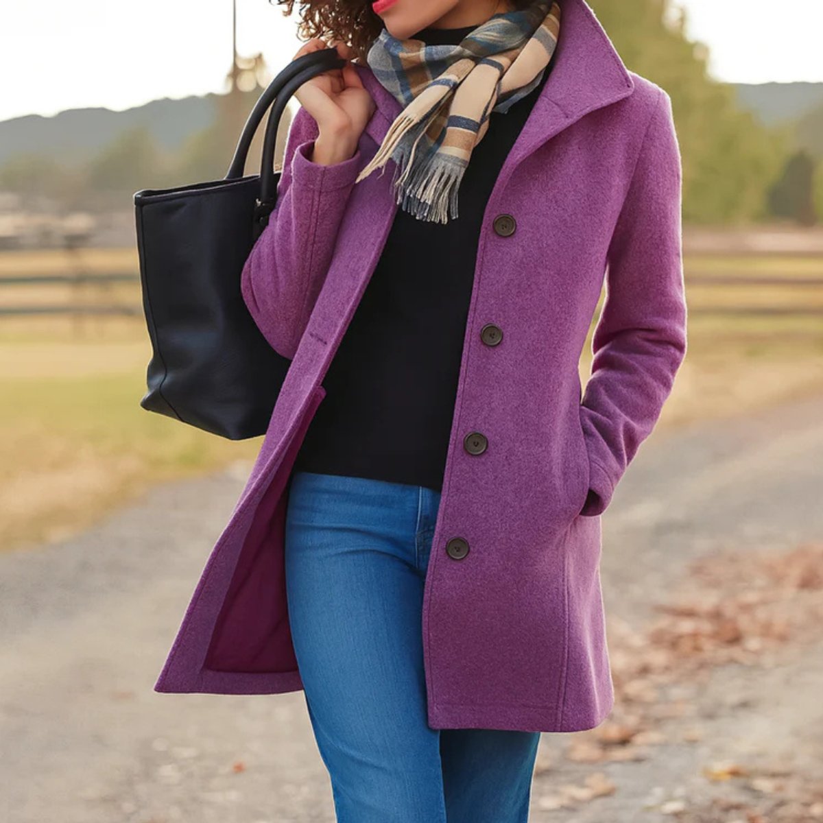Elena Mid-Length Overcoat