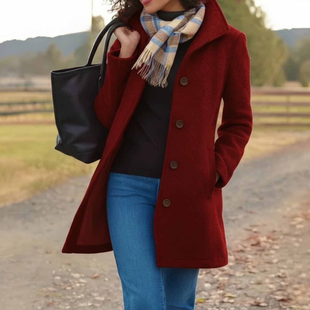 Elena Mid-Length Overcoat