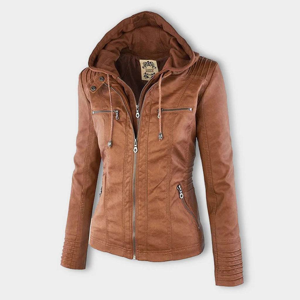 The Harper Hooded Moto Jacket
