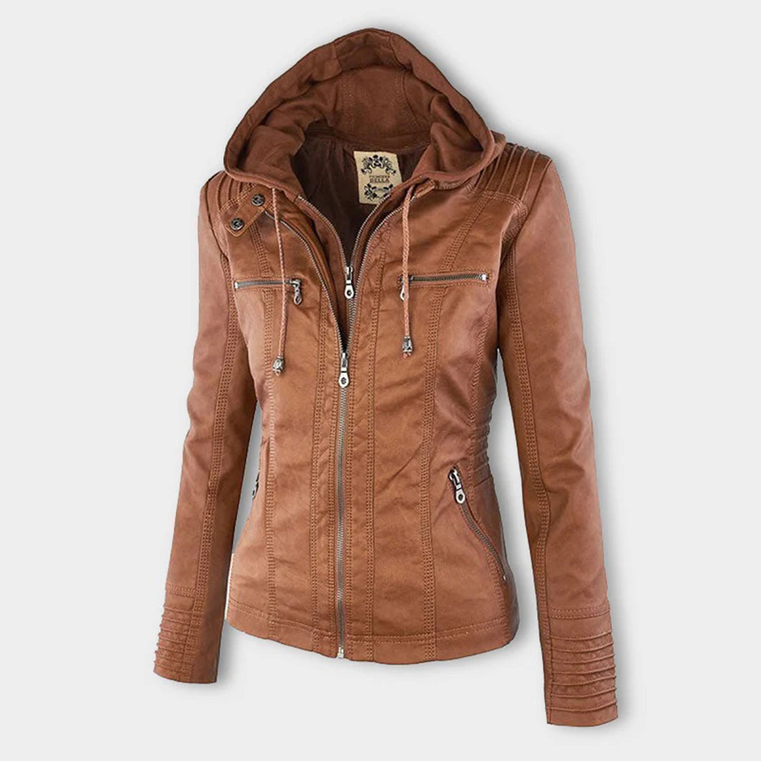 The Harper Hooded Moto Jacket