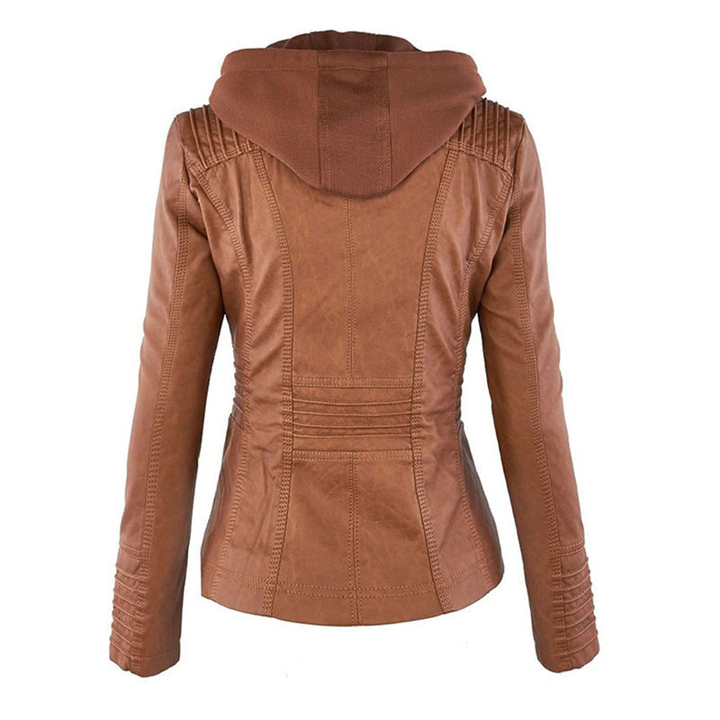 The Harper Hooded Moto Jacket