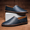 Wales Craft-Stitch Leather Loafers
