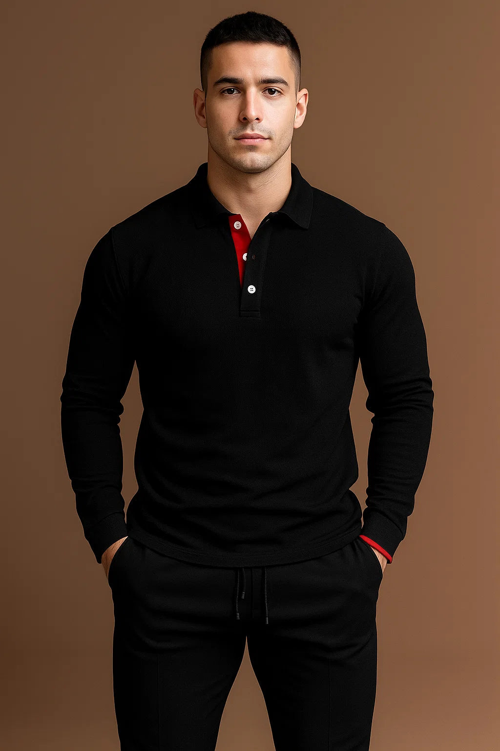 Meridian Fitted Long-Sleeve Polo