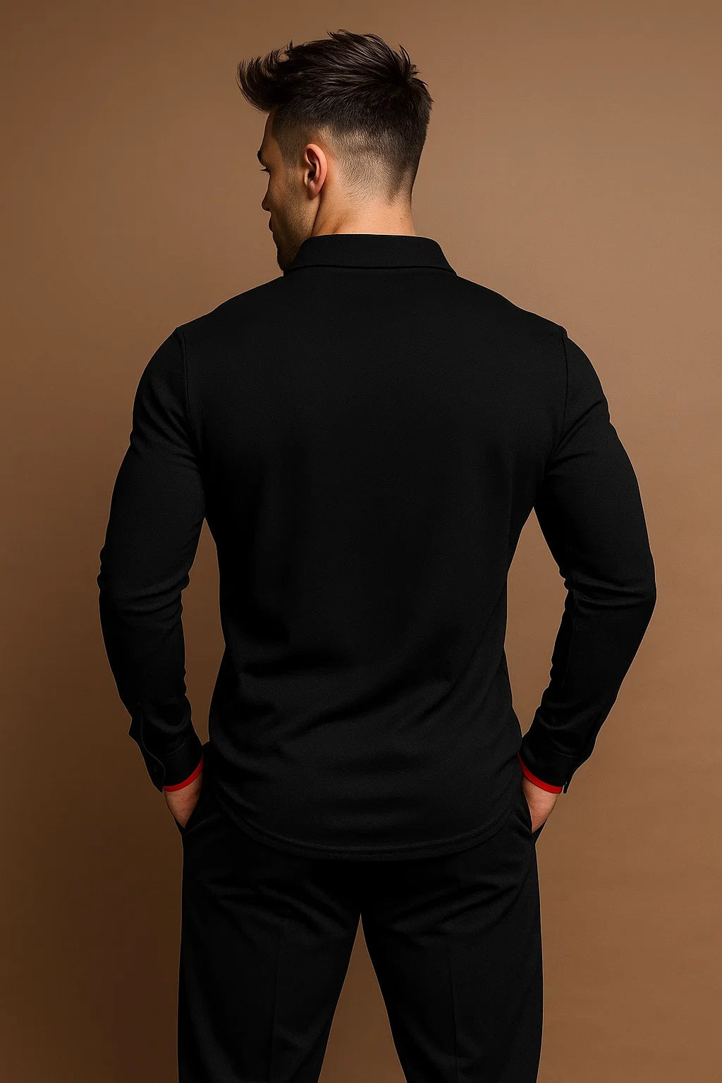 Meridian Fitted Long-Sleeve Polo