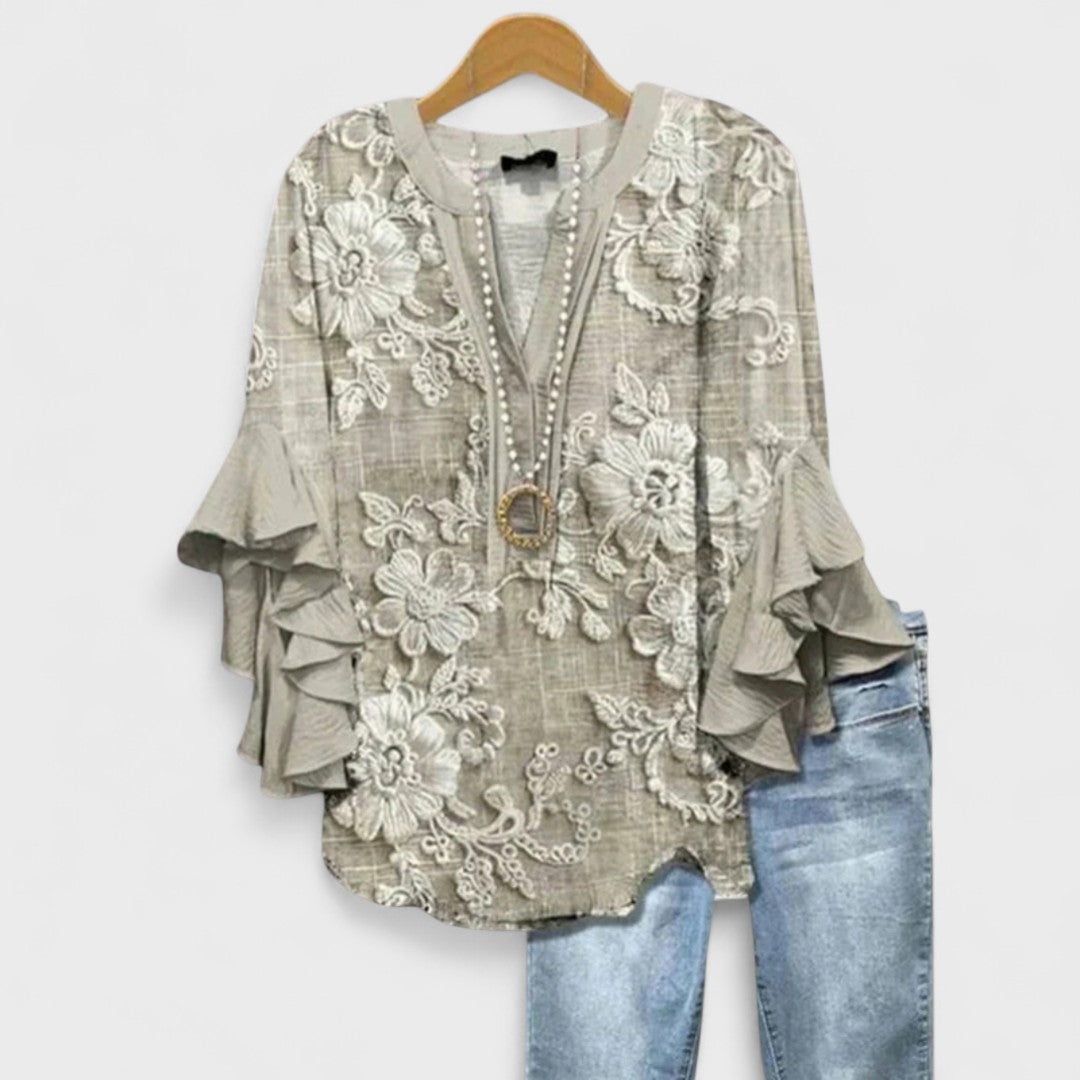 Lyra Ruffle-Sleeve Blouse
