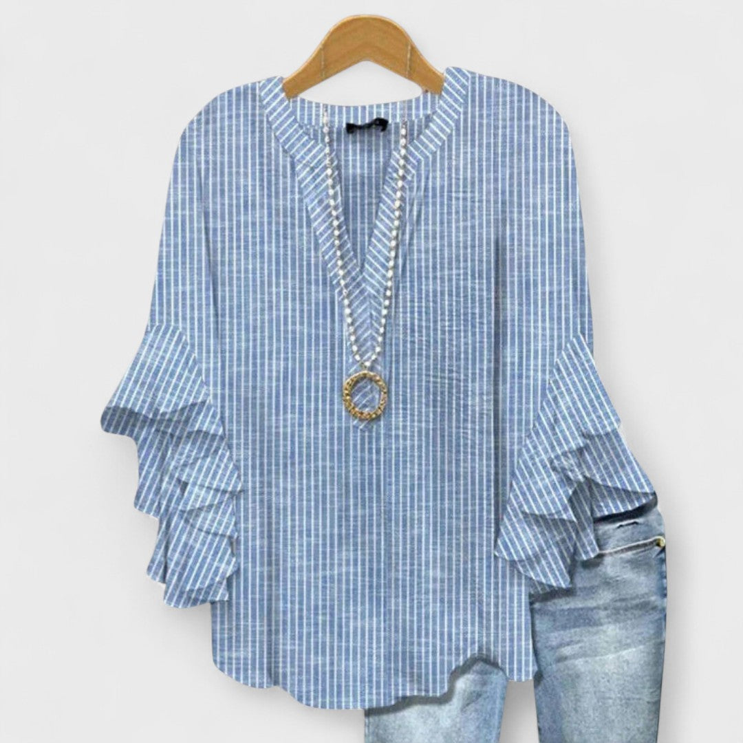 Lyra Ruffle-Sleeve Blouse