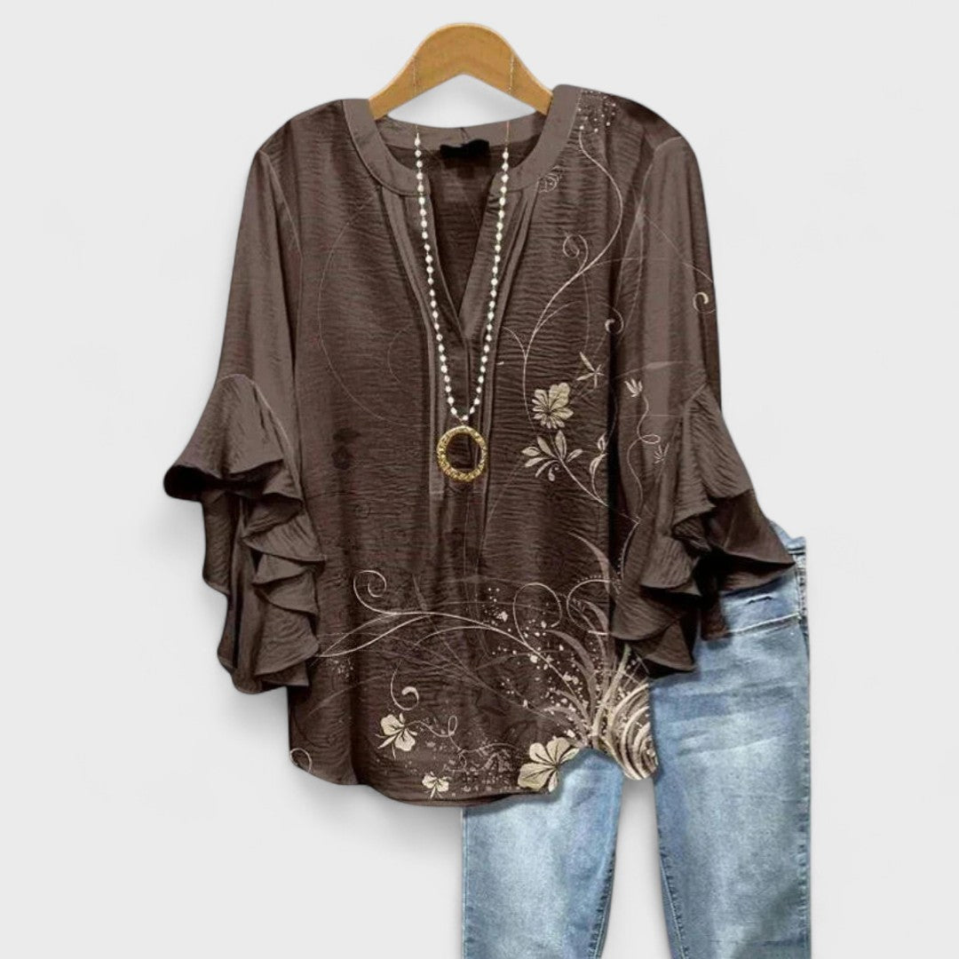 Lyra Ruffle-Sleeve Blouse