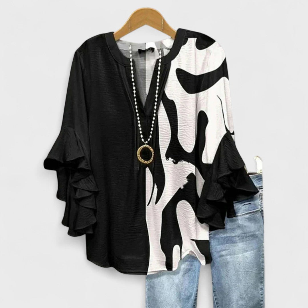 Lyra Ruffle-Sleeve Blouse