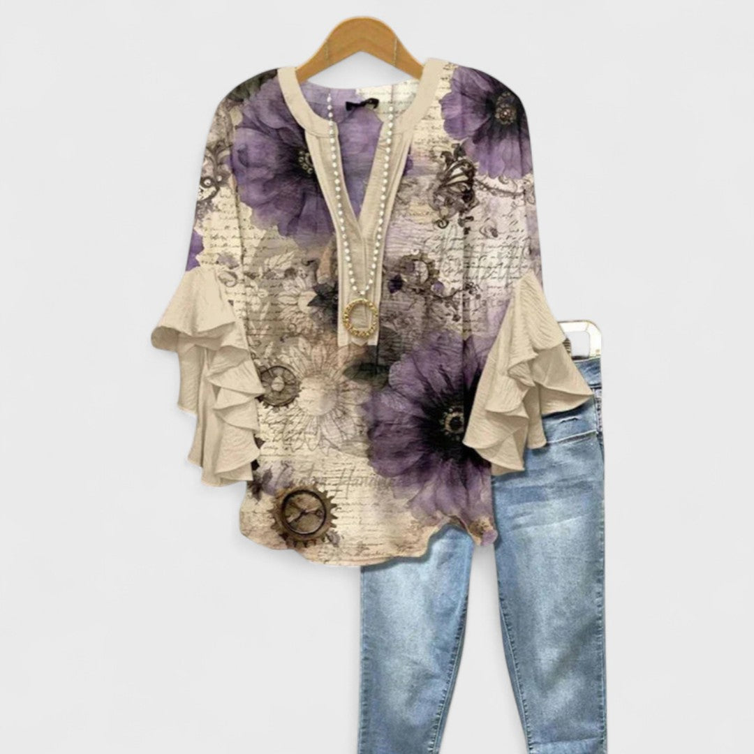 Lyra Ruffle-Sleeve Blouse