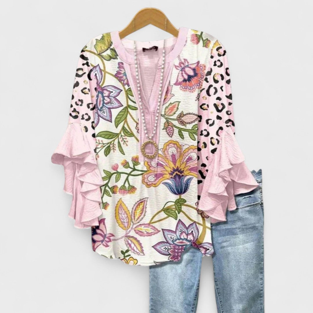 Lyra Ruffle-Sleeve Blouse