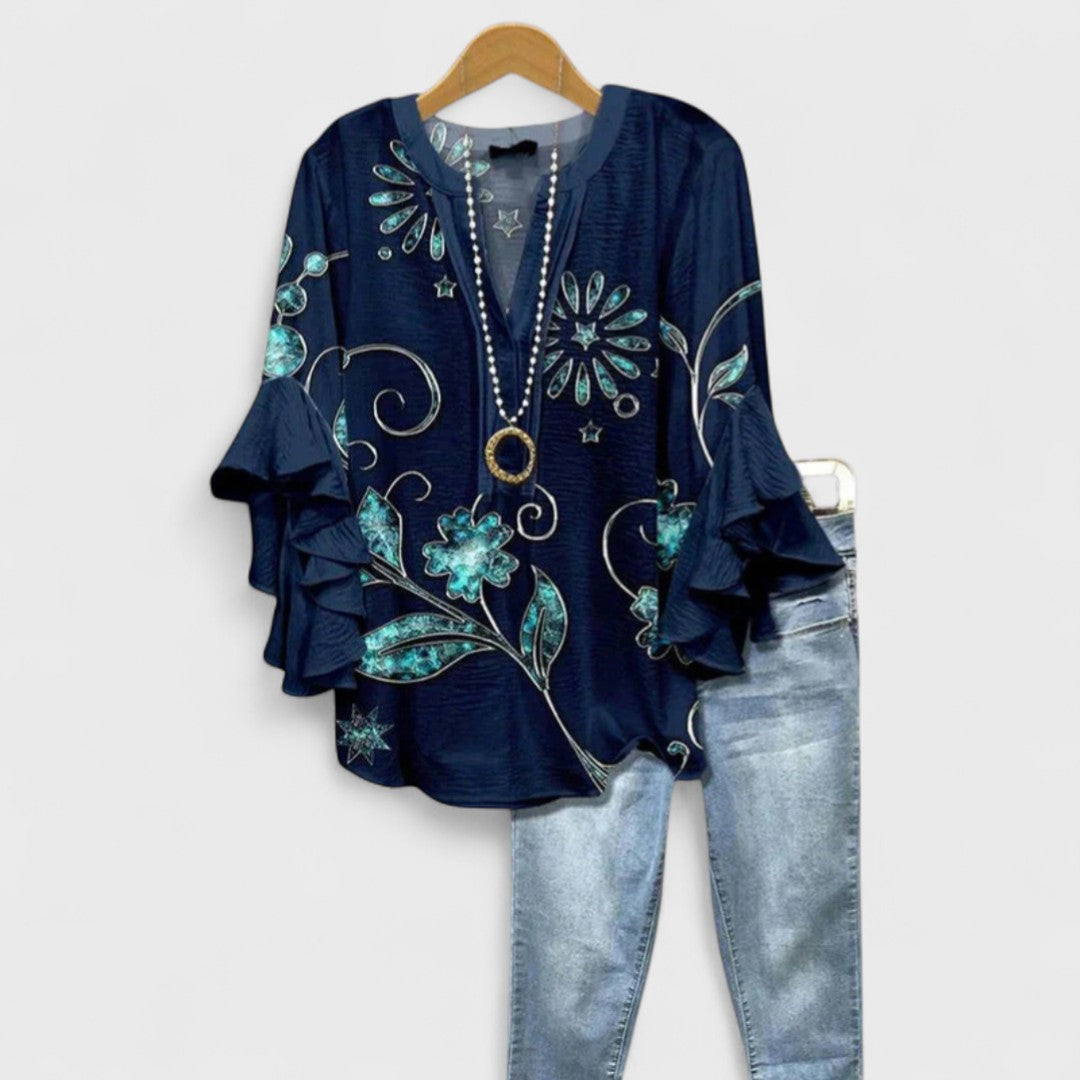 Lyra Ruffle-Sleeve Blouse