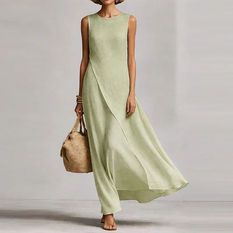 Marietta Layered Linen Maxi Dress