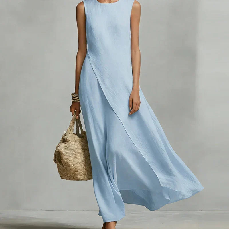 Marietta Layered Linen Maxi Dress
