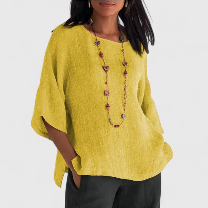 Sereno Oversized Linen Tunic Blouse
