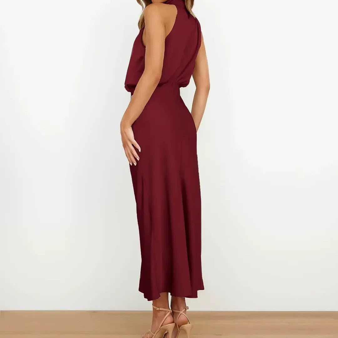 Seraphina Satin Halter Midi Dress