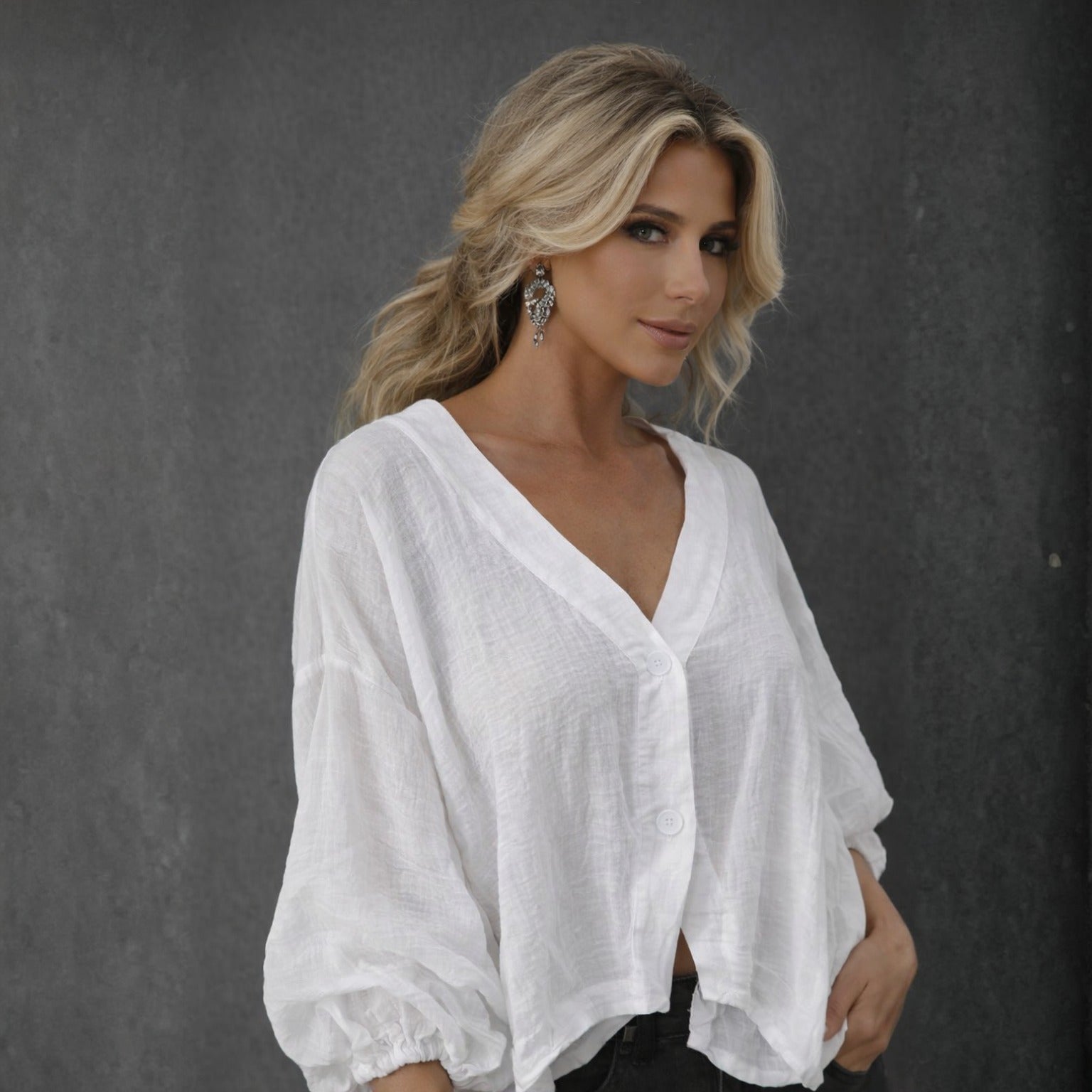 Ella Cotton-Linen Blouse