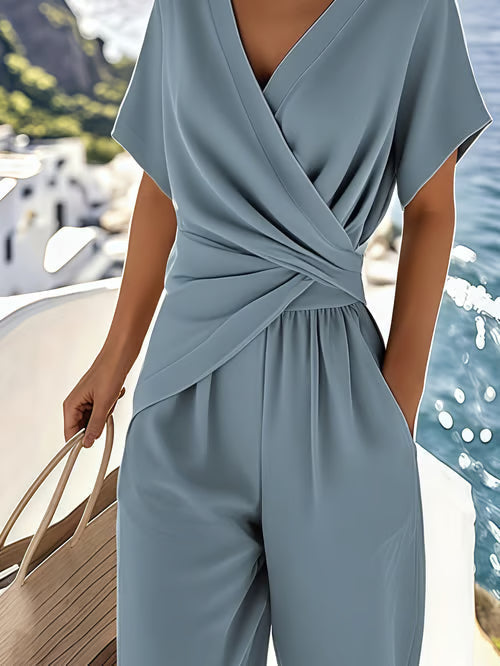 Zizzi Twisted-Waist Linen Jumpsuit